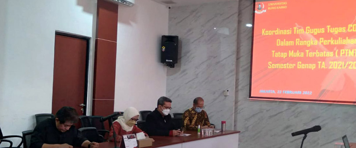 Koordinasi Tim Gugus Tugas Covid-19 Dalam Rangka Perkuliahan Tatap Muka Terbatas (PTMT) Semester Genap TA 2021/2022